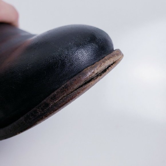 Cole Haan Women's Size 9 Wesley Black Leather Tall Riding Boots Low Heel Zip - Picture 9 of 11